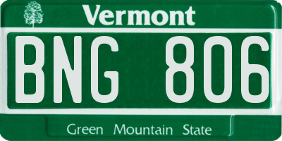 VT license plate BNG806