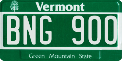 VT license plate BNG900