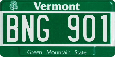 VT license plate BNG901