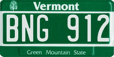 VT license plate BNG912