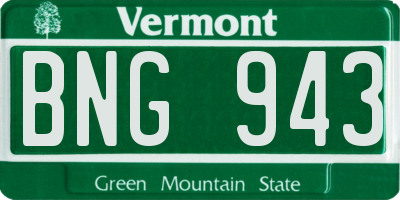VT license plate BNG943