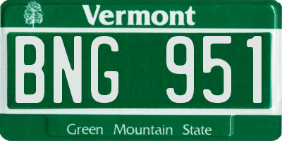 VT license plate BNG951