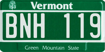 VT license plate BNH119