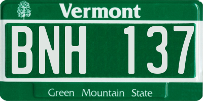 VT license plate BNH137