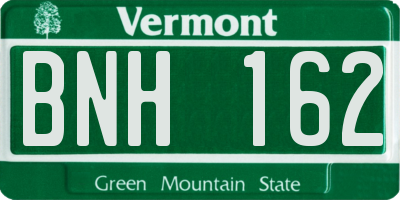 VT license plate BNH162