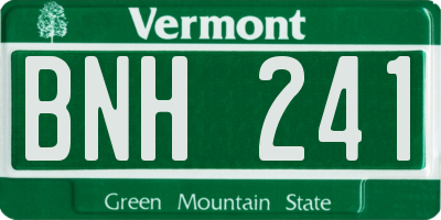 VT license plate BNH241
