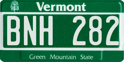 VT license plate BNH282
