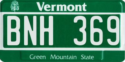 VT license plate BNH369