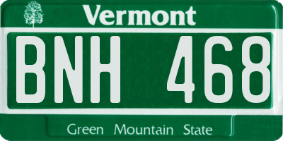 VT license plate BNH468