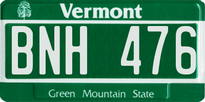 VT license plate BNH476