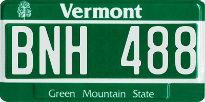 VT license plate BNH488