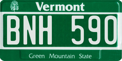 VT license plate BNH590
