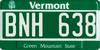 VT license plate BNH638