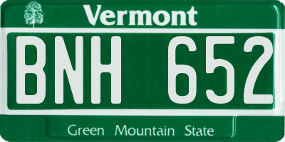 VT license plate BNH652