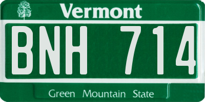 VT license plate BNH714