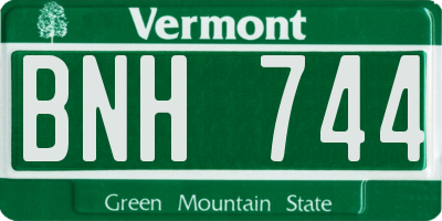 VT license plate BNH744