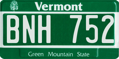 VT license plate BNH752