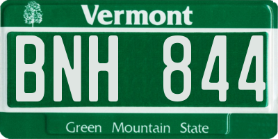 VT license plate BNH844