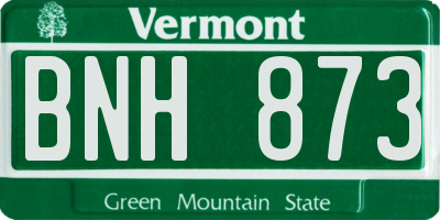VT license plate BNH873