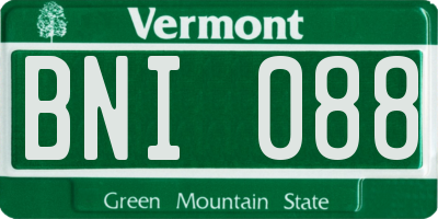 VT license plate BNI088