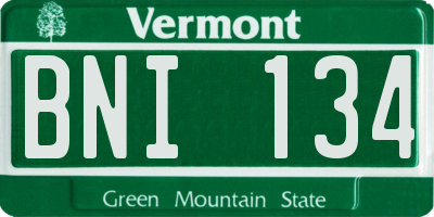 VT license plate BNI134