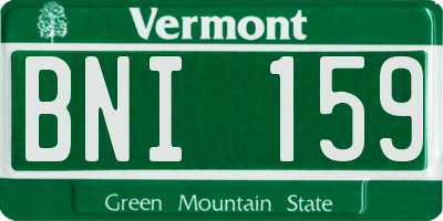 VT license plate BNI159