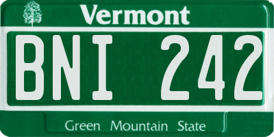 VT license plate BNI242