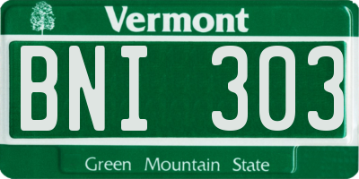 VT license plate BNI303
