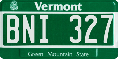 VT license plate BNI327