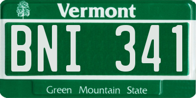 VT license plate BNI341