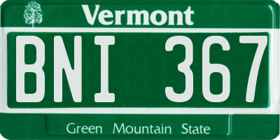 VT license plate BNI367