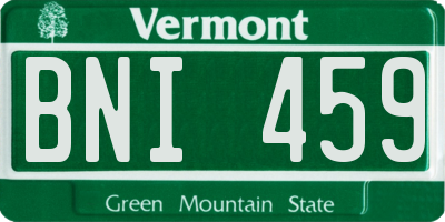 VT license plate BNI459