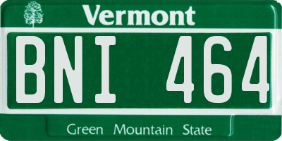 VT license plate BNI464