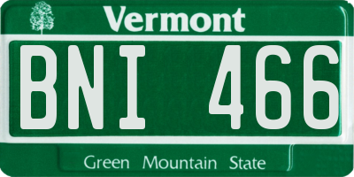 VT license plate BNI466