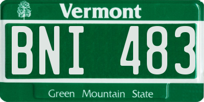 VT license plate BNI483