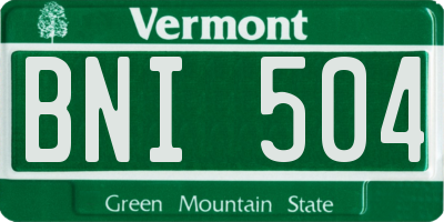 VT license plate BNI504
