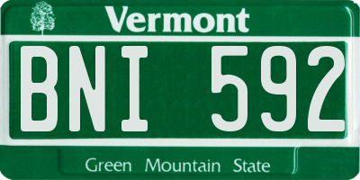 VT license plate BNI592