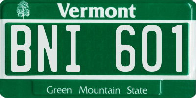 VT license plate BNI601