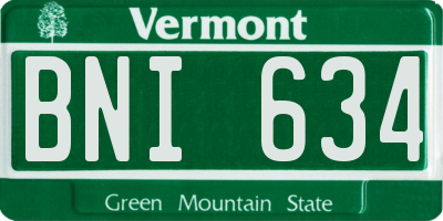 VT license plate BNI634