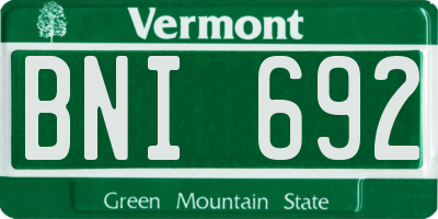 VT license plate BNI692