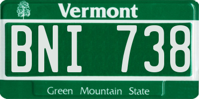 VT license plate BNI738
