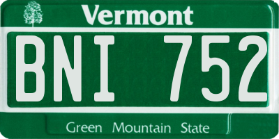 VT license plate BNI752