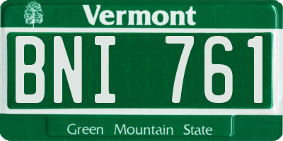 VT license plate BNI761