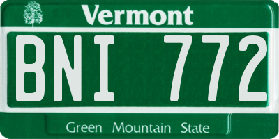 VT license plate BNI772