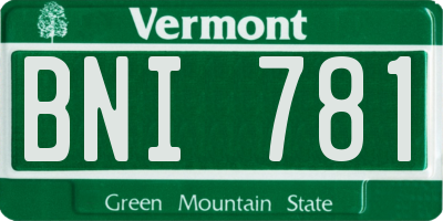 VT license plate BNI781