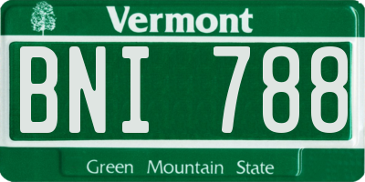 VT license plate BNI788