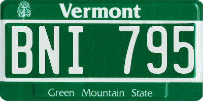VT license plate BNI795