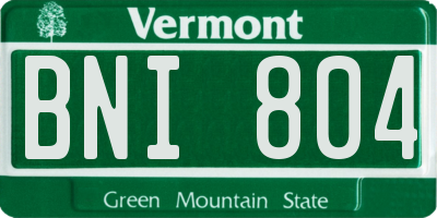 VT license plate BNI804