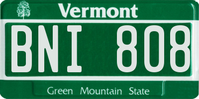 VT license plate BNI808