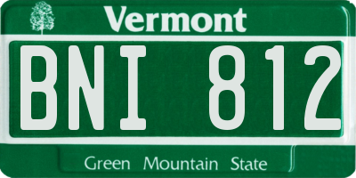 VT license plate BNI812